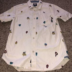 Men’s button down marvel theme